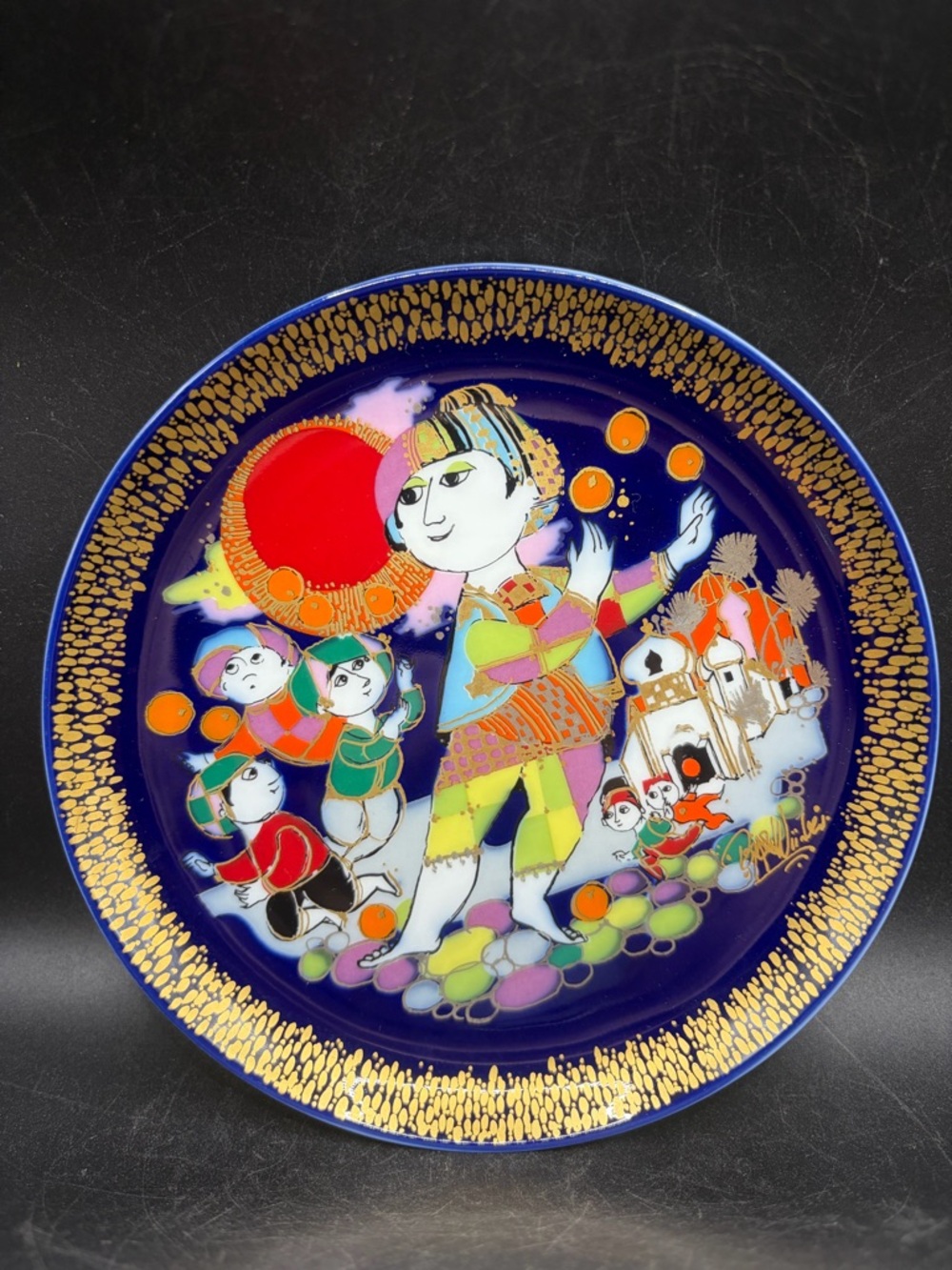 Rosenthal Bjorn Wiinblad Aladdin Plays with the Street Urchins Vintage Plate